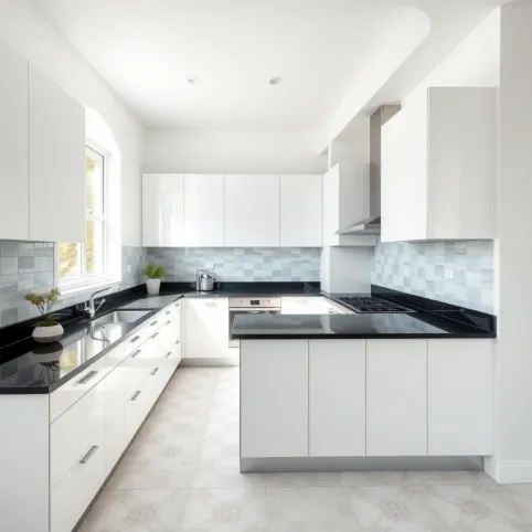 Biała Kuchnia Czarny Blat Jakie Płytki