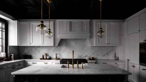 Czarny sufit w kuchni