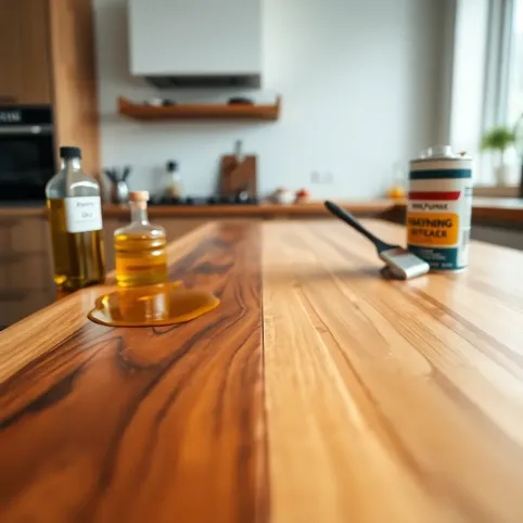 Drewniany blat w kuchni jak zabezpieczyć