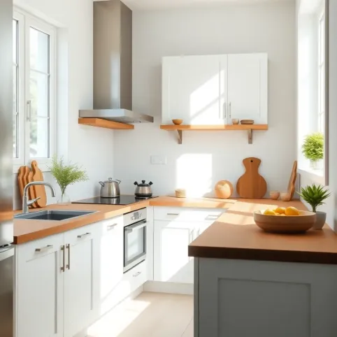 Kuchnia biała z drewnem inspiracje