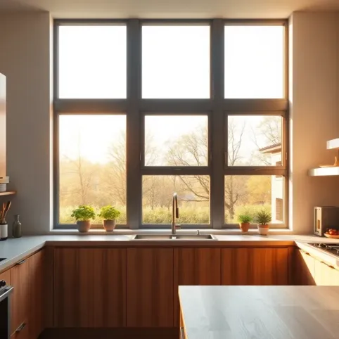 Nowoczesne okno w kuchni