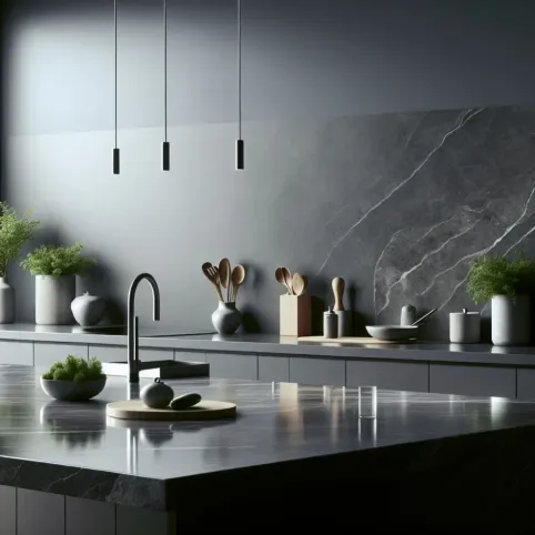 szara kuchnia jaki blat