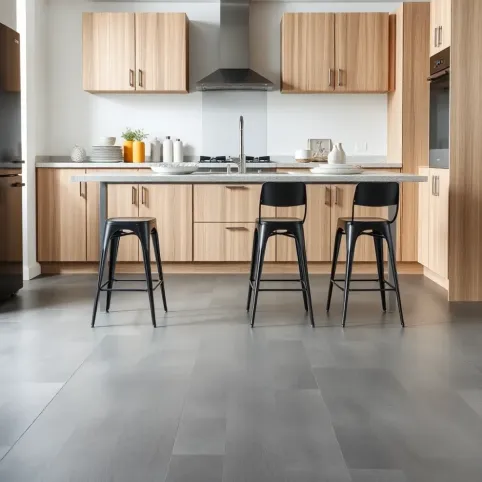Szara podłoga w kuchni  jakie meble